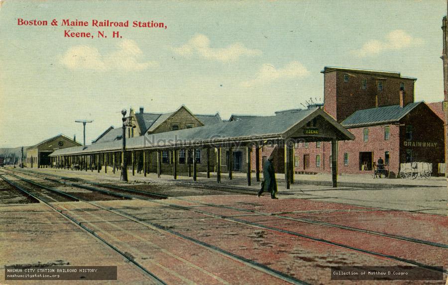 Postcard: Boston & Maine Railroad Station, Keene, New Hampshire